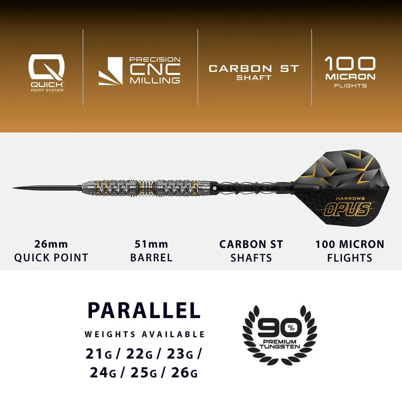 Harrows Opus 90% Tungsten Quick Point Darts