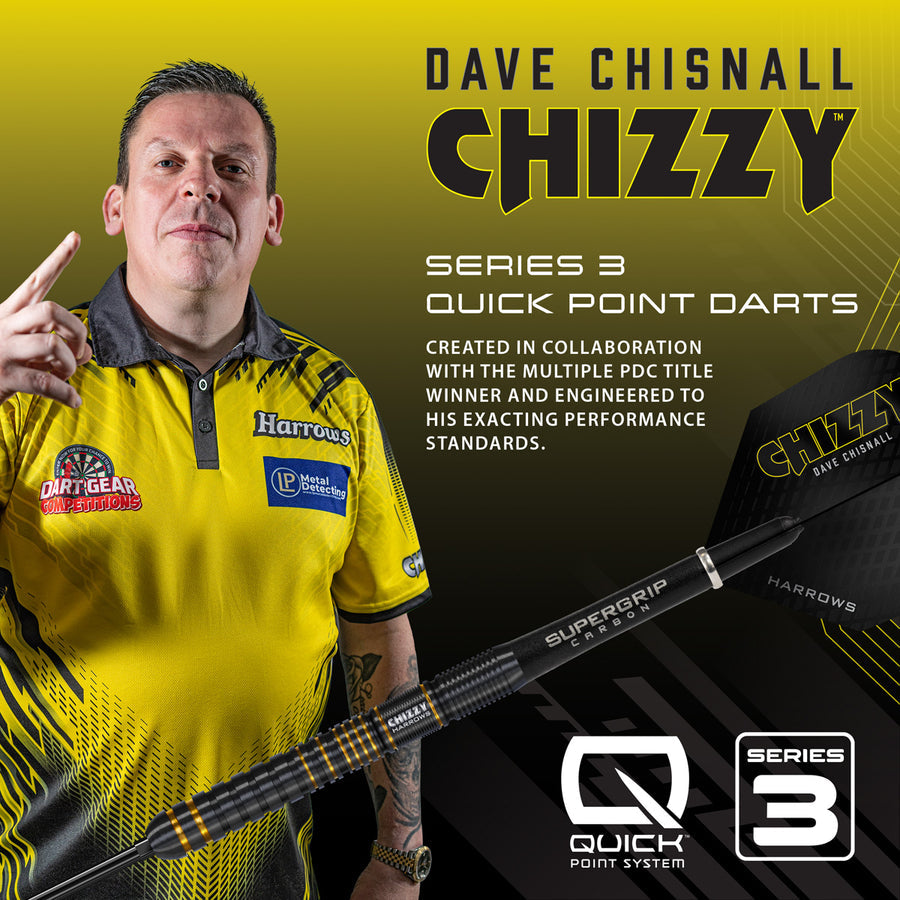 Harrows Dave Chisnall Chizzy Series 3 90% Tungsten QP Steel Tip Darts