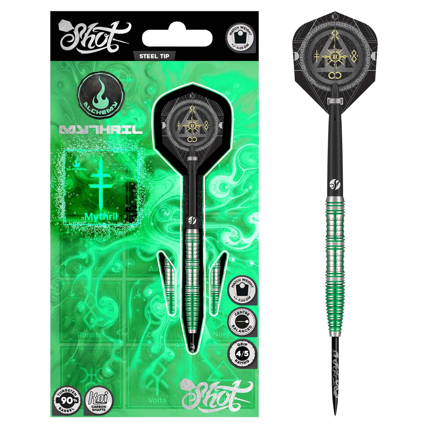 Alchemy Mythril Steel Tip Dart Set-90% Tungsten Barrels