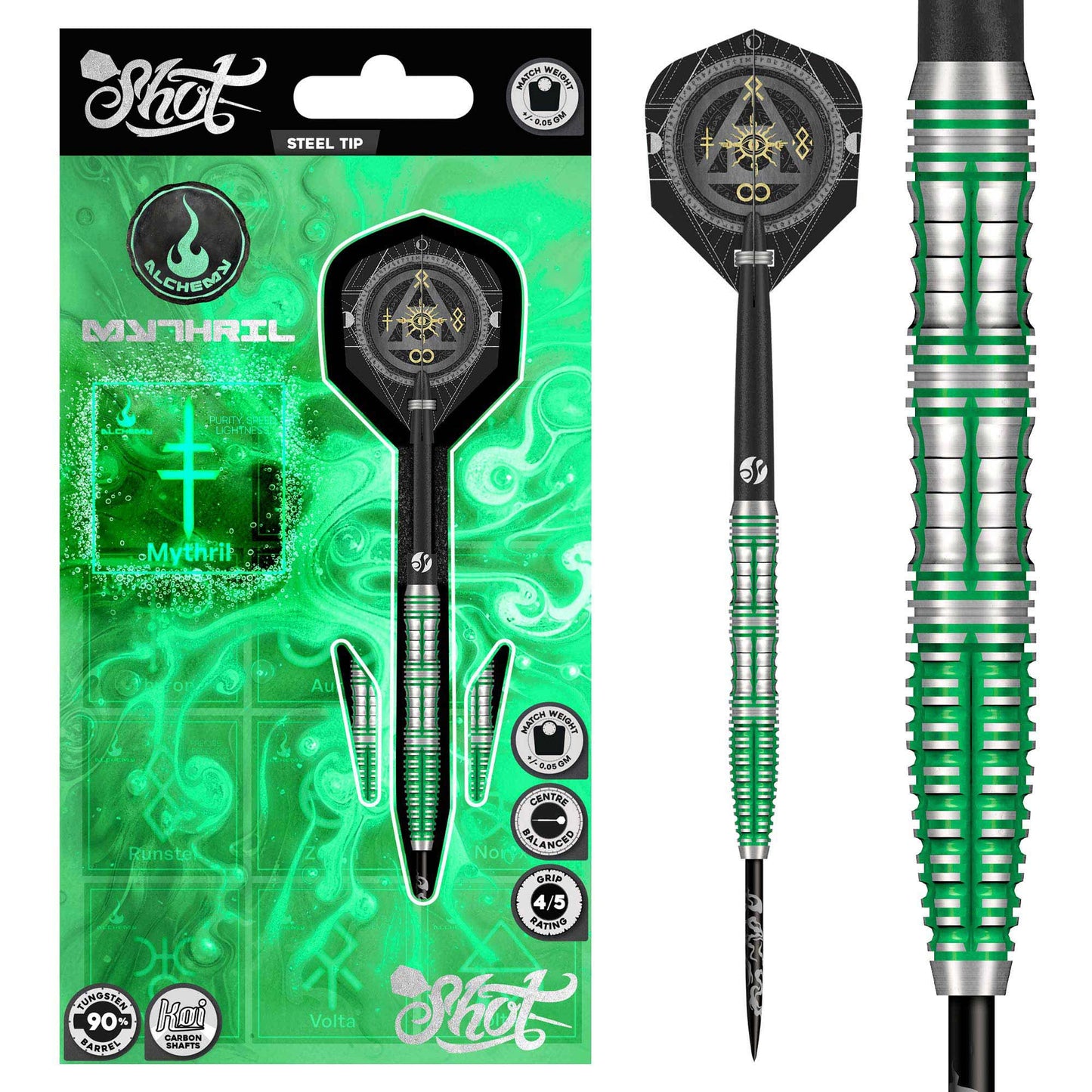 Alchemy Mythril Steel Tip Dart Set-90% Tungsten Barrels