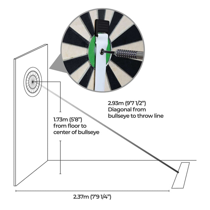 Mission Retractable Dartboard Measure Board and Oche Guide