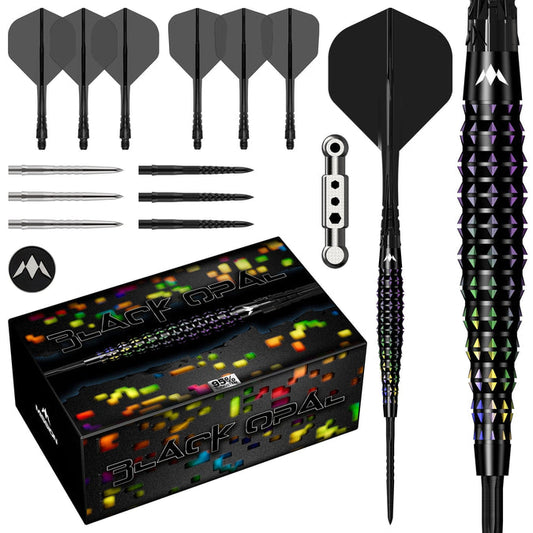 Mission Black Opal Darts Steel Tip - 95% Tungsten - Black & Coral PVD
