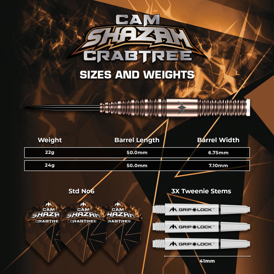 Mission Cam Crabtree Darts Steel Tip 95% Tungsten - V2