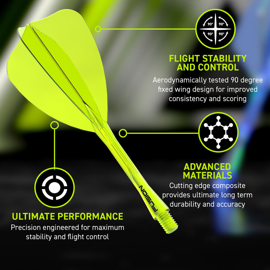 Winmau Fusion Arrow Integrated Flight & Shaft Yellow