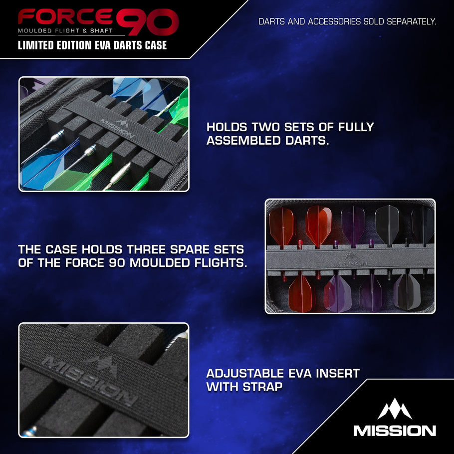 Mission Force 90 Dart Case EVA Moulded Wallet - Limited Edition - Large - Grey Denim