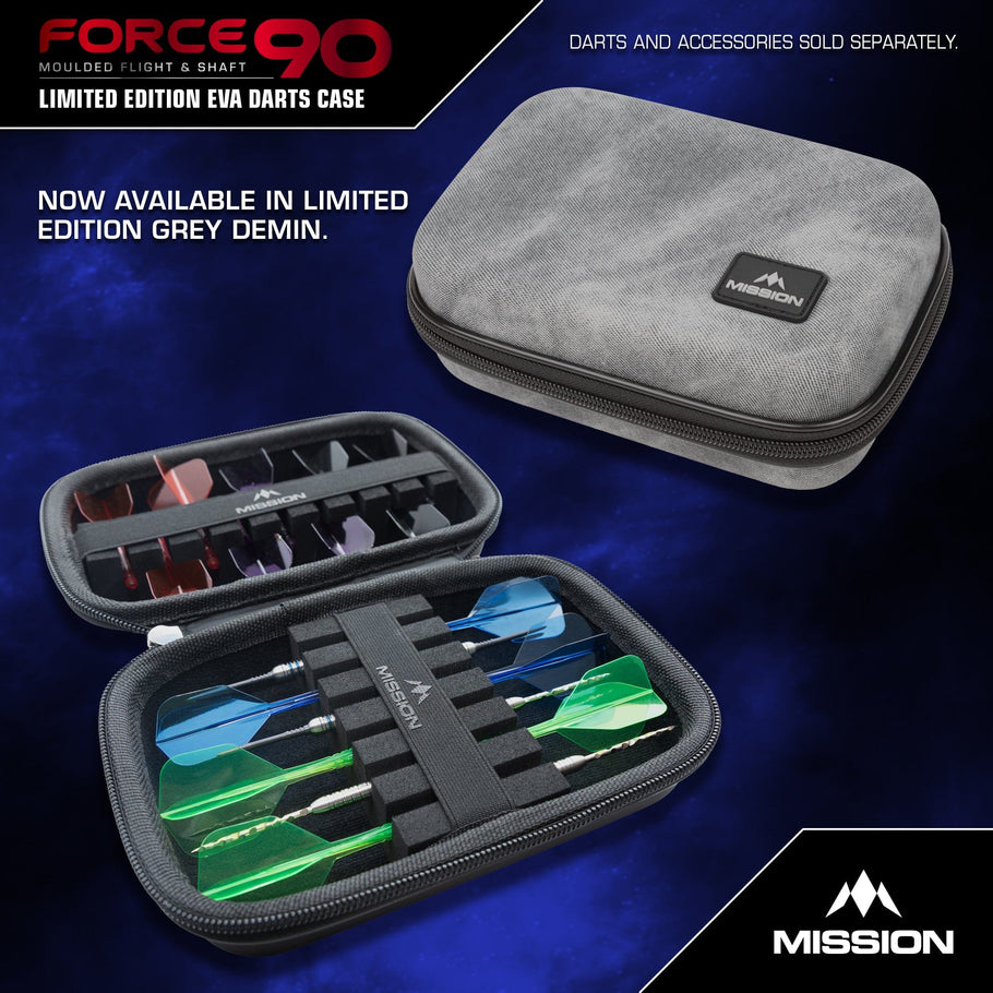 Mission Force 90 Dart Case EVA Moulded Wallet - Limited Edition - Large - Grey Denim