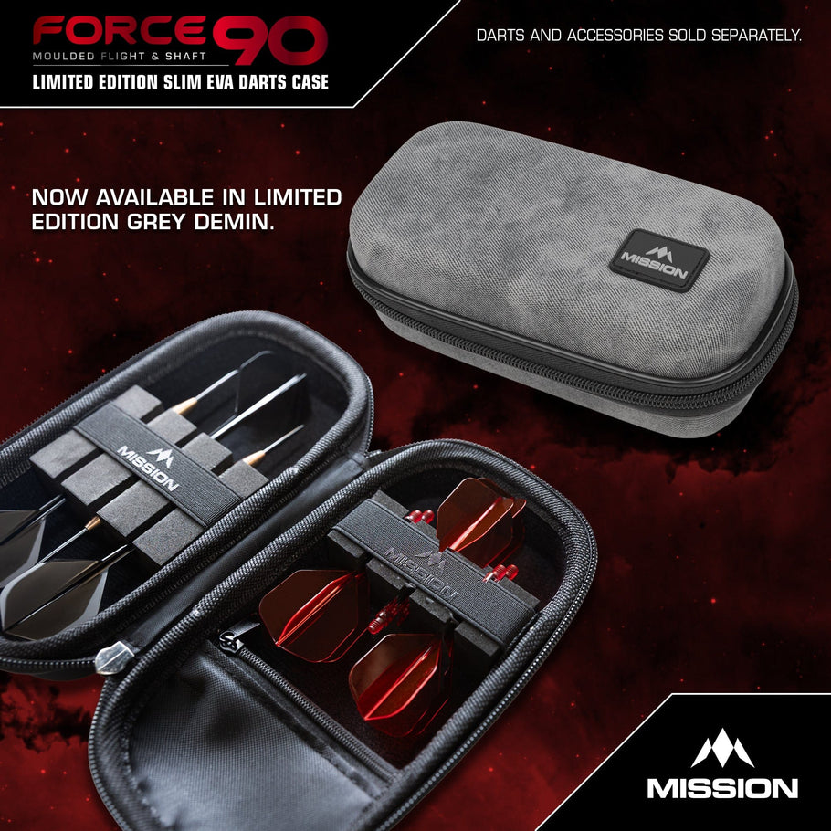 Mission Force 90 Dart Case EVA Moulded Wallet - Limited Edition - Slim - Grey Denim