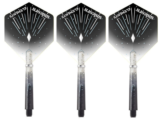 Unicorn Gripper 4 Elements Combo Kit Dart Flights With Medium Stems Icestorm
