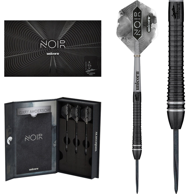 Unicorn Gary Anderson Noir Phase 6 90% Tungsten Steel Tip Darts