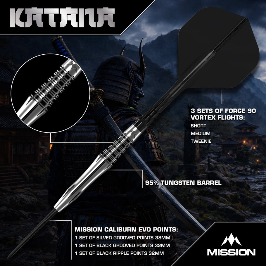 Mission Katana Darts Steel Tip - 95% Tungsten