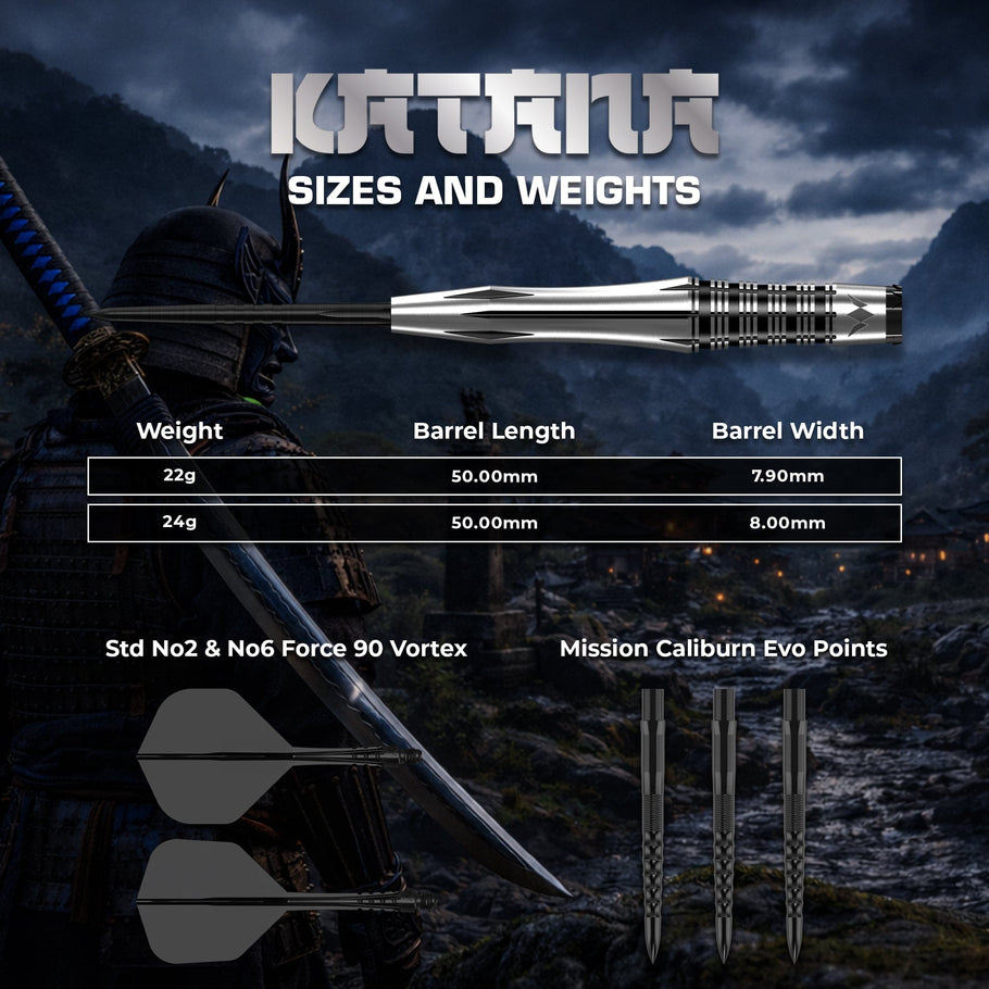 Mission Katana Darts Steel Tip - 95% Tungsten