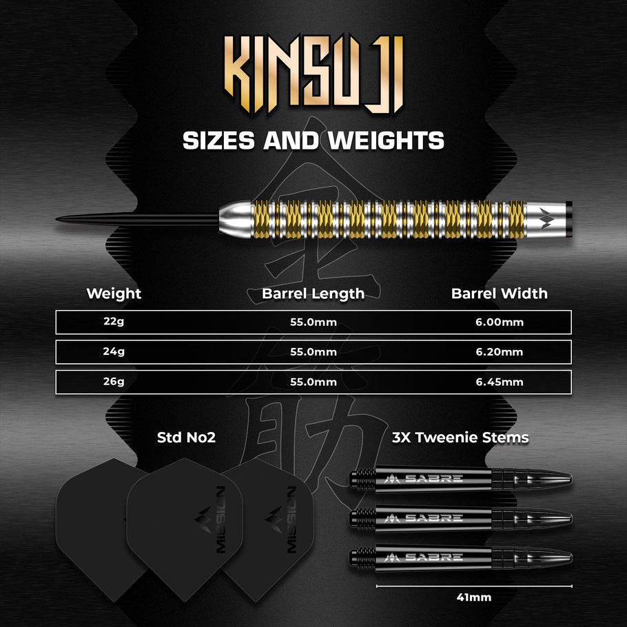 Mission Kinsuji Darts Steel Tip - 95% Tungsten