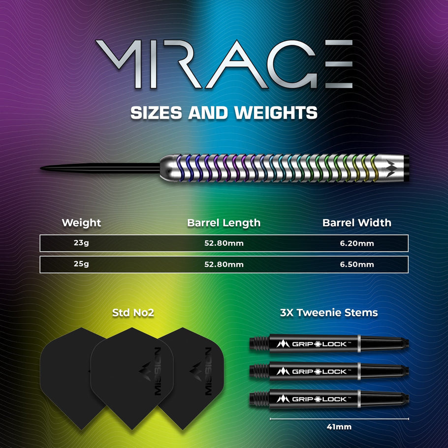 Mission Mirage Darts Steel Tip - 90% Tungsten