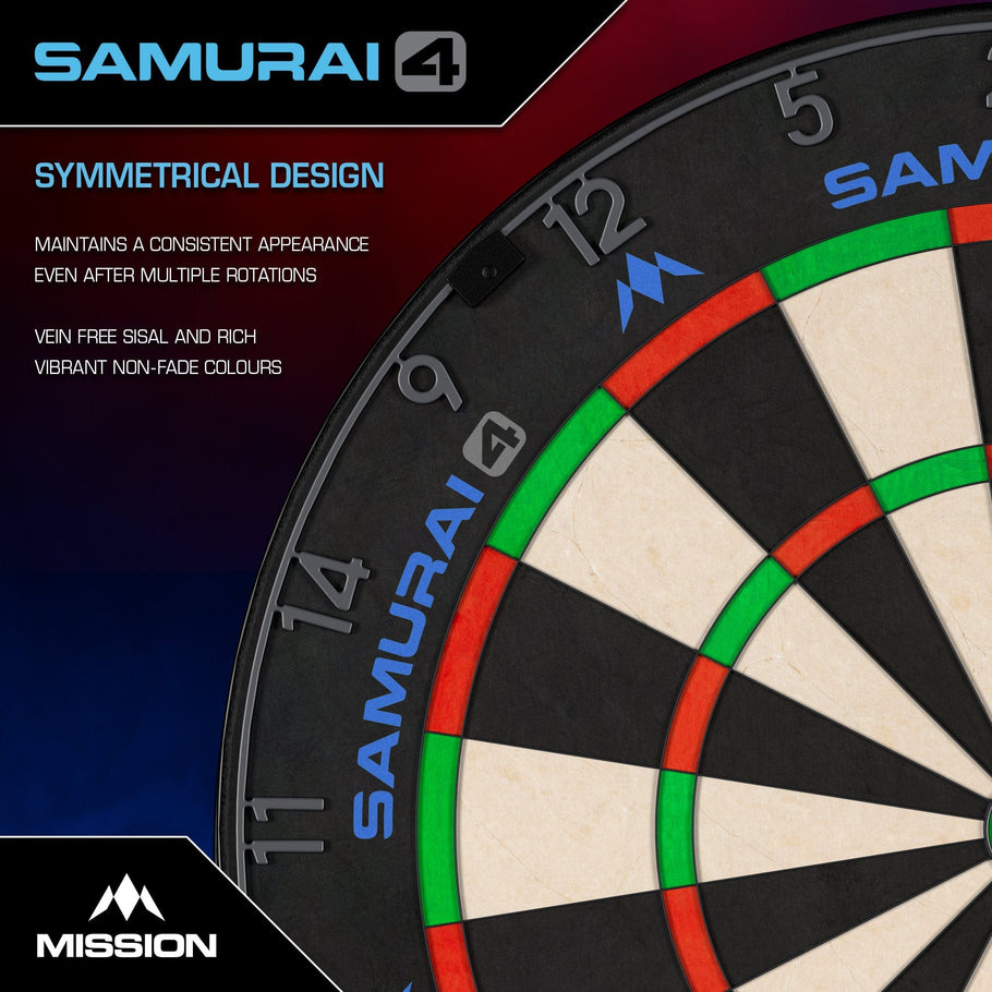 Mission Samurai 4 Dartboard Professional - Knife Wire - Graphite Grey