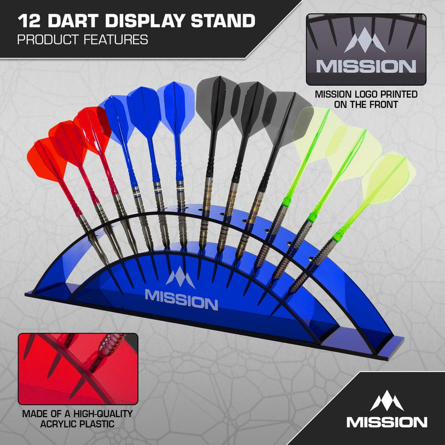 Mission Station 12 - holds 12 darts - Acrylic Darts Display