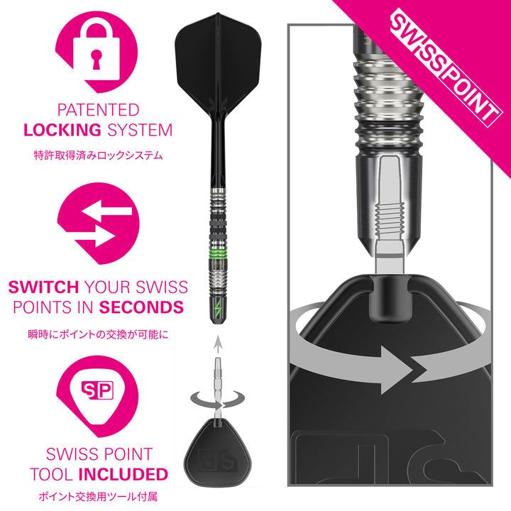 Target Japan Black Marque Lightning G3 90% Tungsten SP Steel Tip Darts