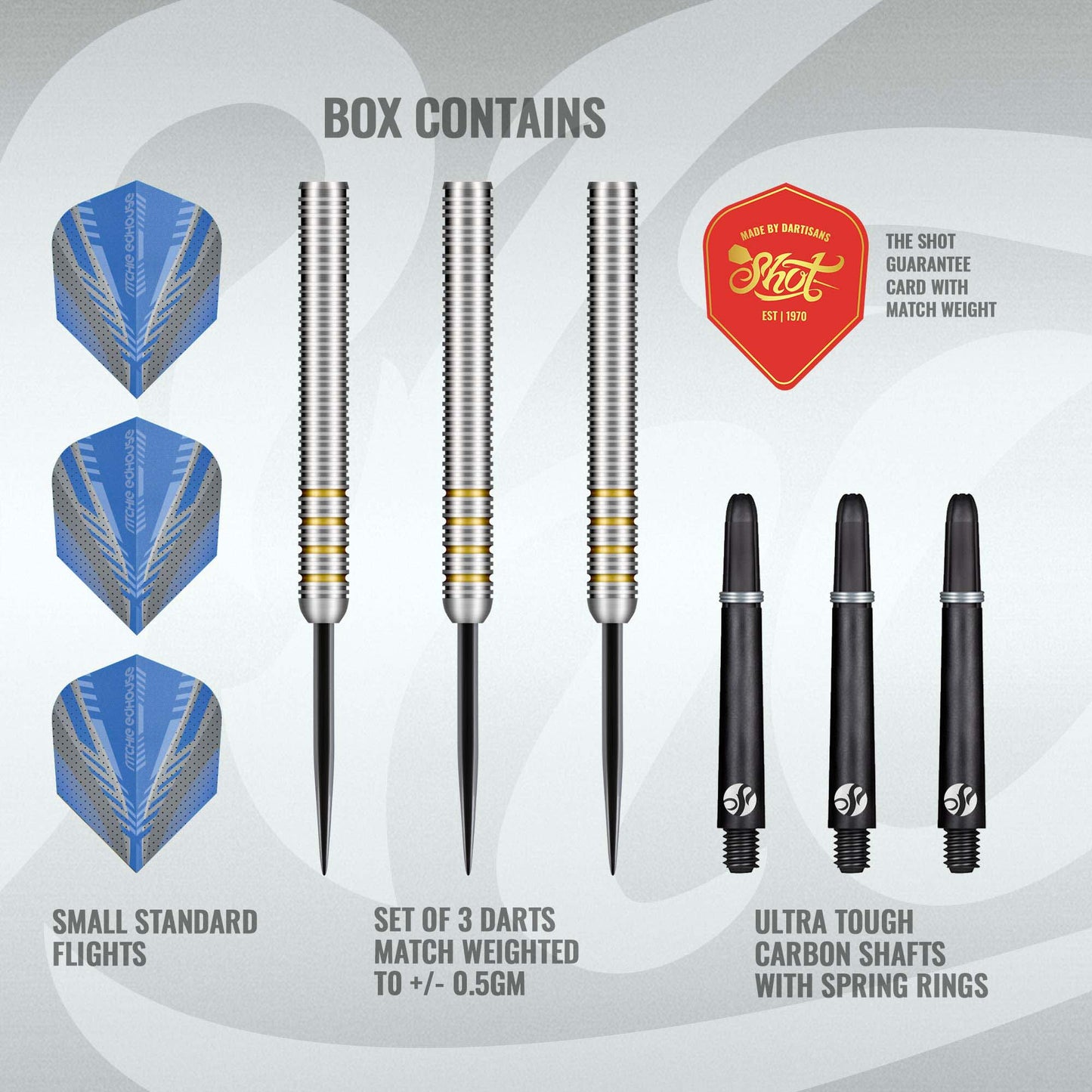 Shot Ritchie Edhouse Steel Tip Dart Set-90% Tungsten Barrels
