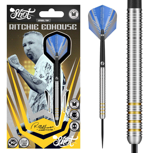 Shot Ritchie Edhouse Steel Tip Dart Set-90% Tungsten Barrels