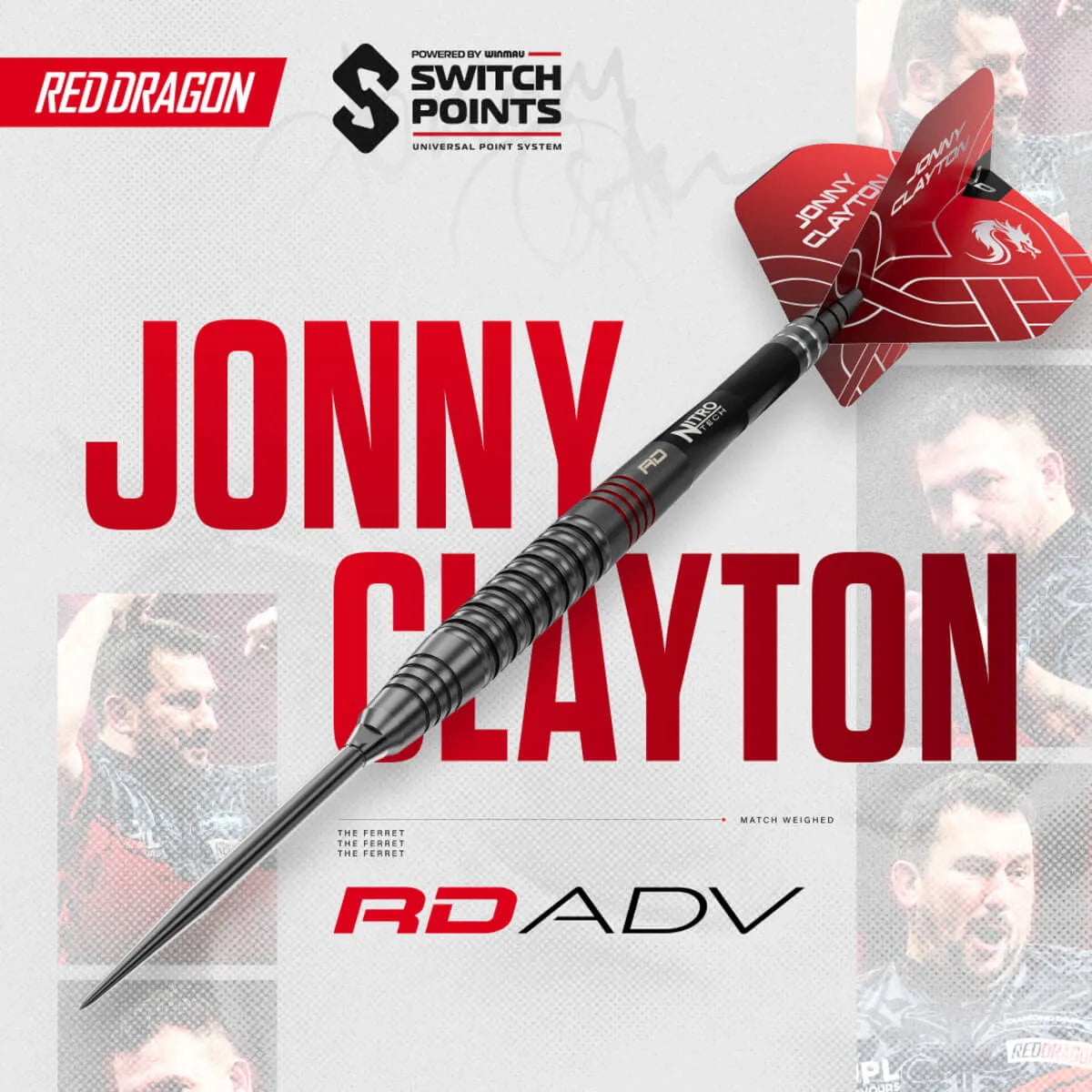 Red Dragon Jonny Clayton RD-ADV SP 90% Tungsten Steel Tip Darts