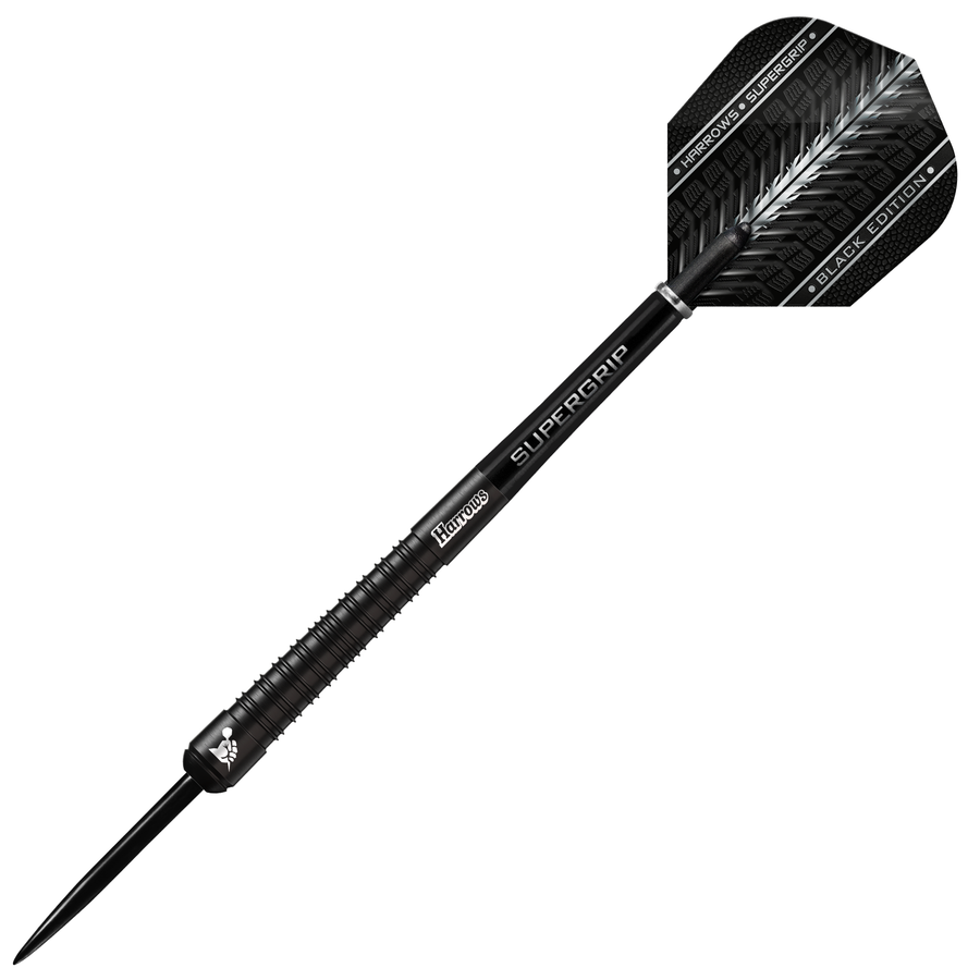 Harrows Supergrip 90% Black Edition Steel Tip Darts
