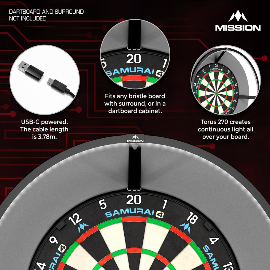 Mission Torus 270 Dartboard Lighting - USB-C