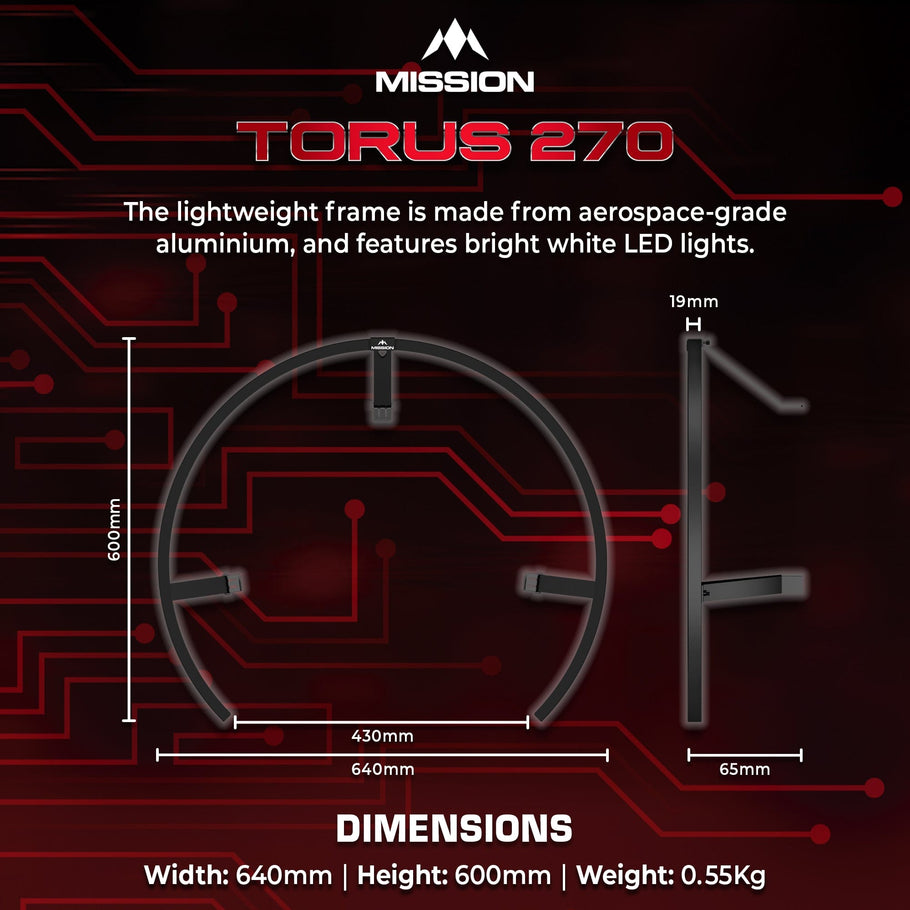 Mission Torus 270 Dartboard Lighting - USB-C