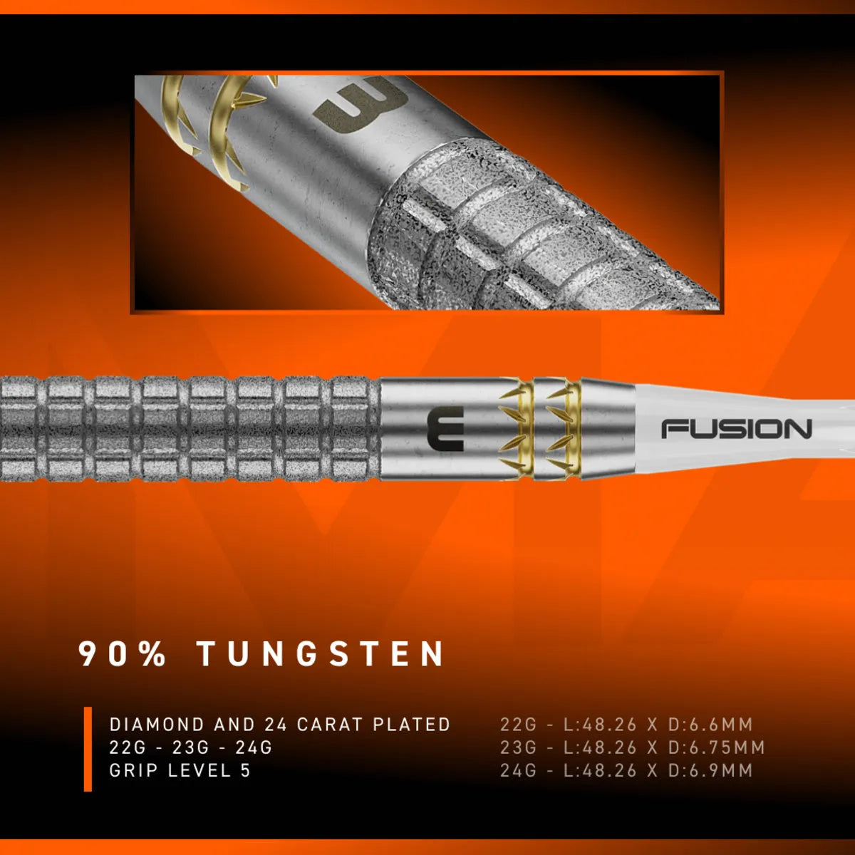 Winmau Gian van Veen W-Max SP 90% Tungsten Steel Tip Darts