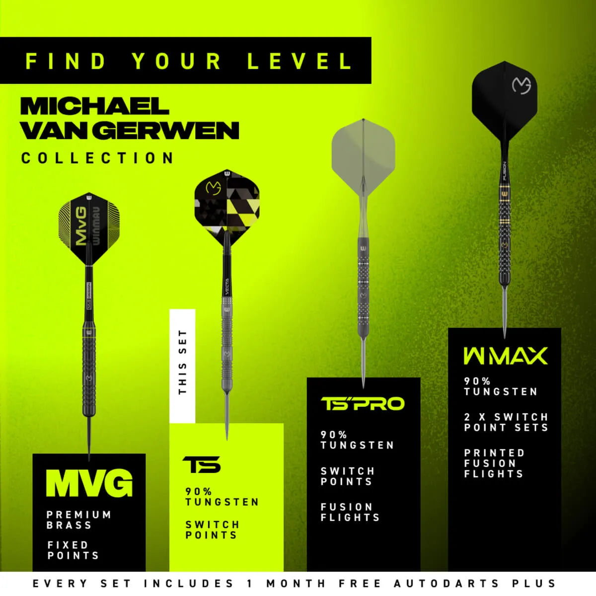 Winmau MvG TS SP 90% Tungsten Steel Tip Darts