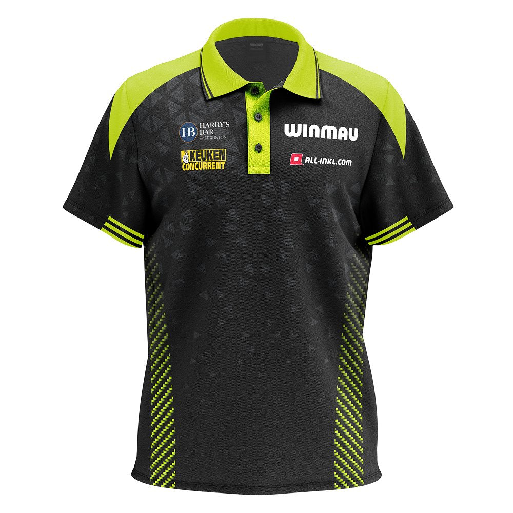 Winmau Michael Van Gerwen Match Polo - Dartshirt (Black)