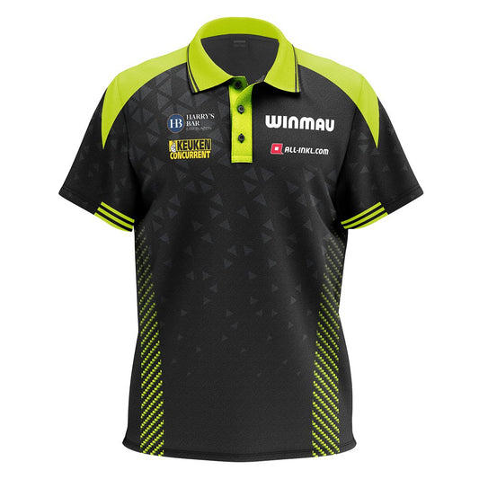 Winmau Michael Van Gerwen Match Polo - Dartshirt (Black)