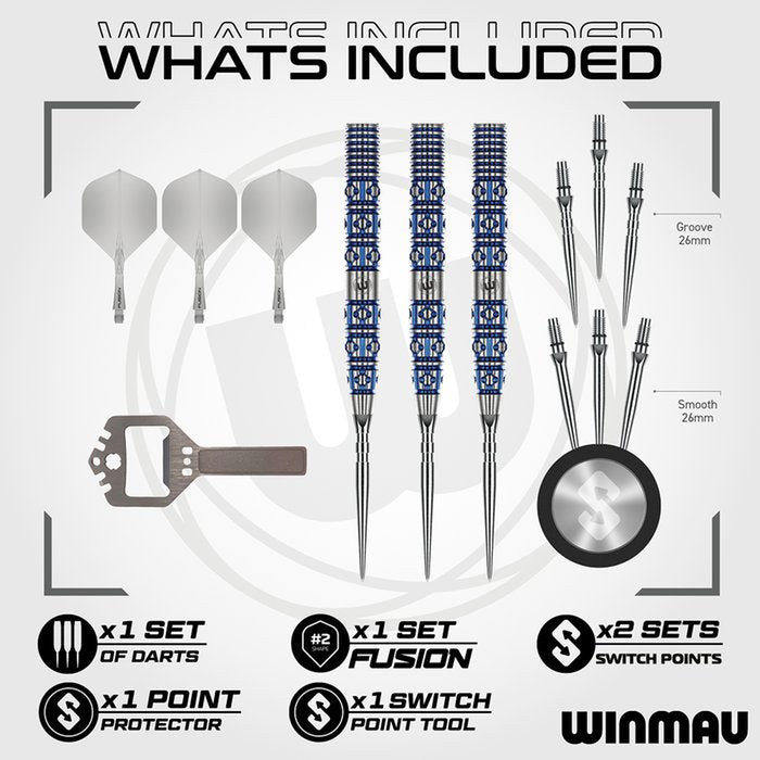Winmau Lunaris Tapered Switch Point 90% - Steel Tip Darts