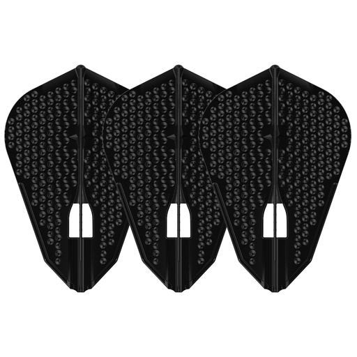 L-Style Champagne L9D Dimple Fantail Black - Dart Flights