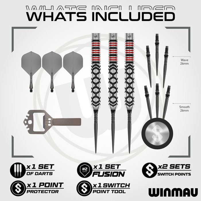 Winmau Fornax Parallel Switch Point 90% - Steel Tip Darts