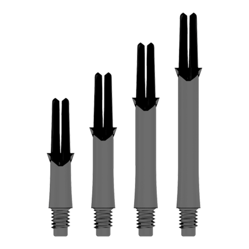 L-Style L-Shaft Locked Straight Clear Black Dart Shafts