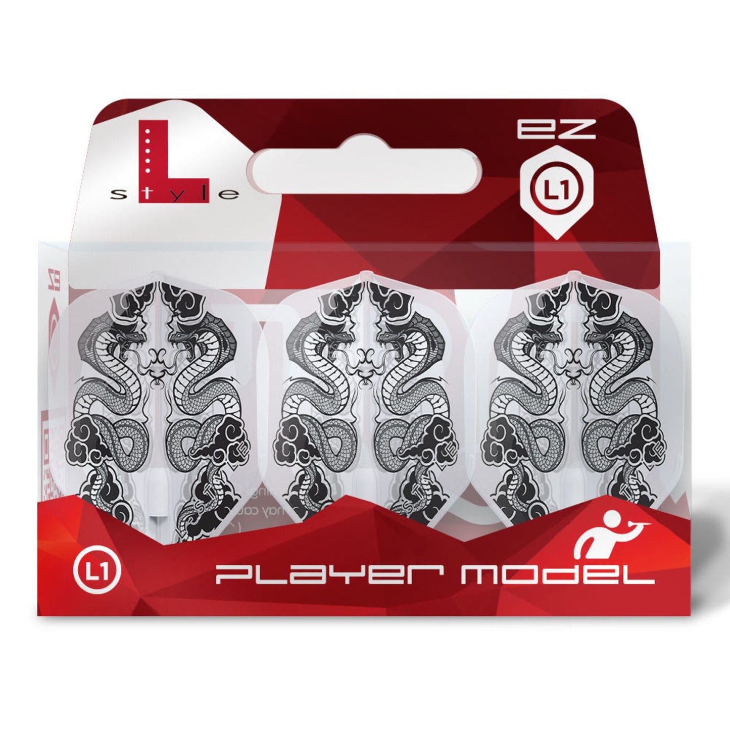 L-Style L1 EZ Jelle Klaasen V7 Clear White Dart Flights