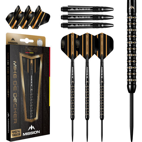 Mission Mike de Decker Black Gold PVD 95% Steel Tip Darts