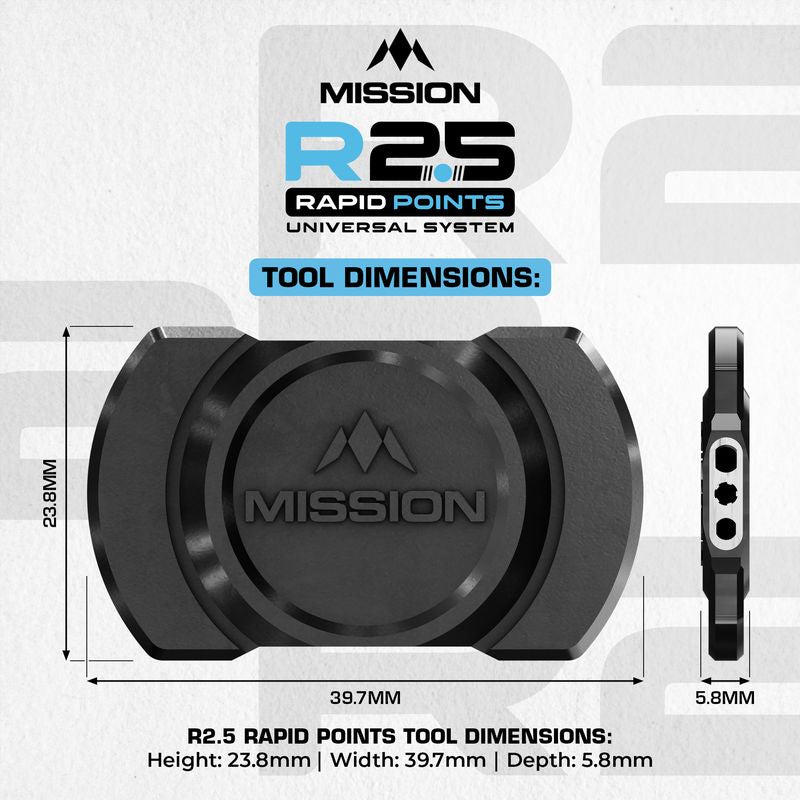 Mission R2.5 Rapid Dart Points - Point Changer Tool - Black