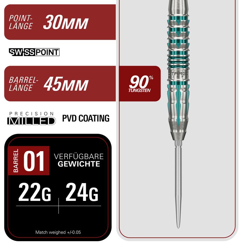 BLACK MARQUE PIERCE 22G / 24G SP STEEL TIP DARTS 2026
