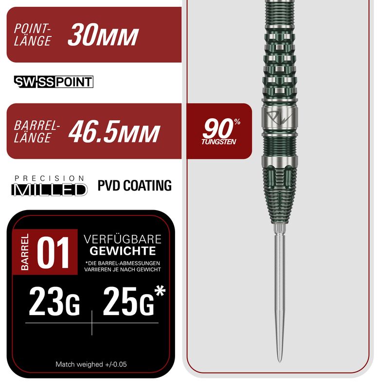 PRIME SERIES PW GEN3 90% 23G/ 25G SP STEEL TIP DARTS 2026