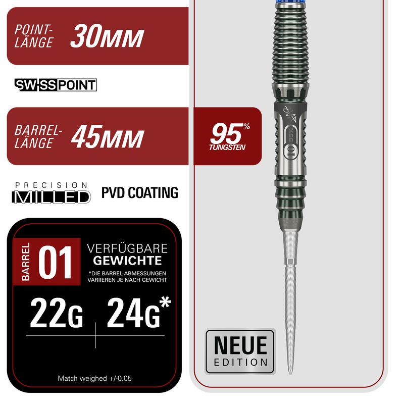 THE RISING SUN GEN10.5 95% 22G /24G SP STEEL TIP DARTS 2026