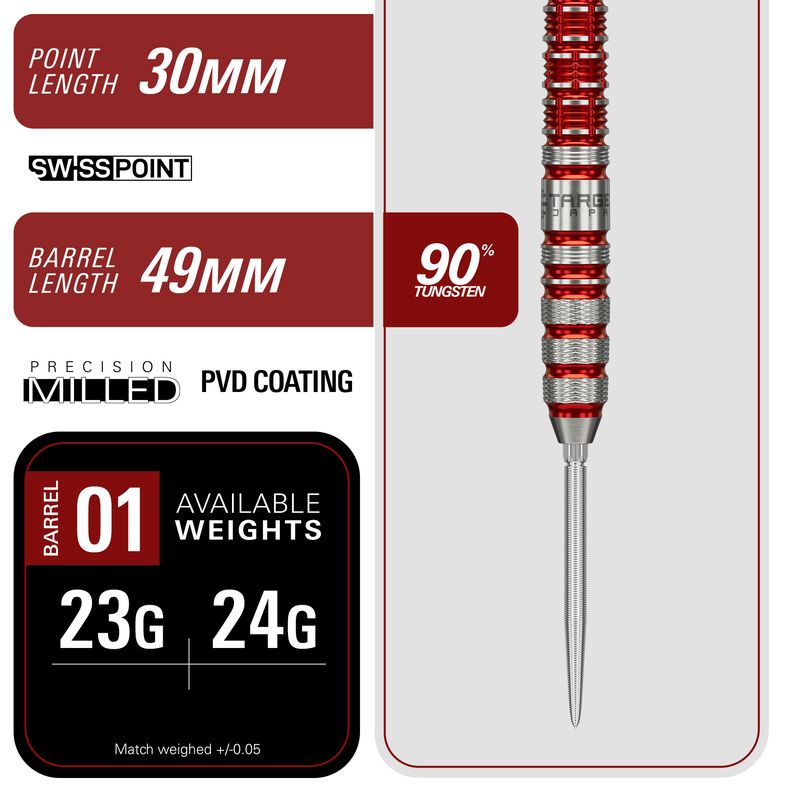 BLACK MARQUE SPINEL 90% 23G SP STEEL TIP DARTS 2026