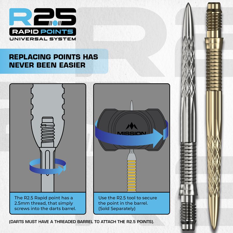 Mission R2.5 Rapid Dart Points - Point Changer Tool - Black