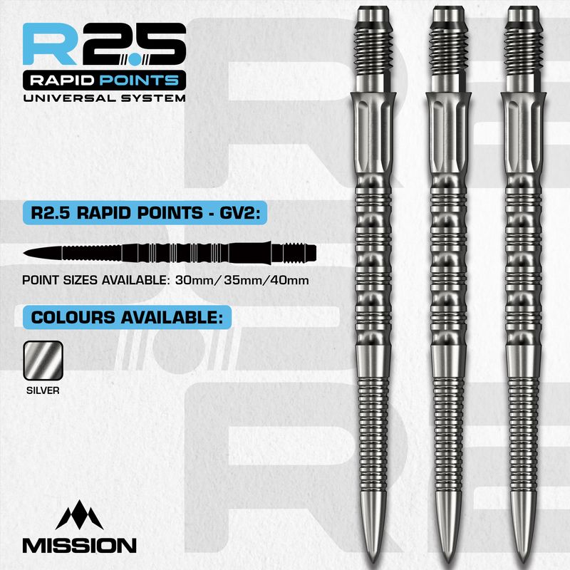Mission R2.5 Rapid Dart Points - Steel Tip - GV2