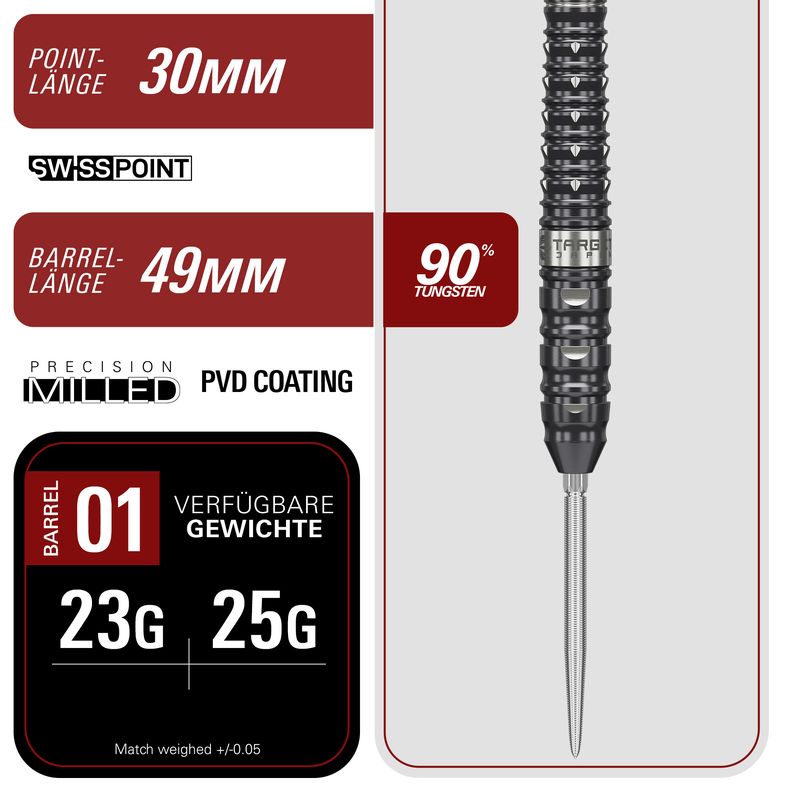 BLACK MARQUE ECLIPSE 23G /25G SP STEEL TIP DARTS 2026