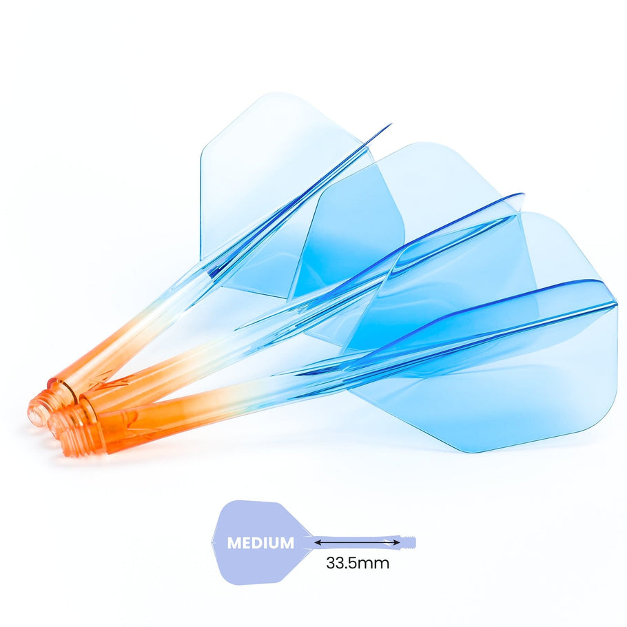 Caliburn SUP Flights - Moulded Flight & Shaft - Standard No6 - Two Tone - Blue and Orange
