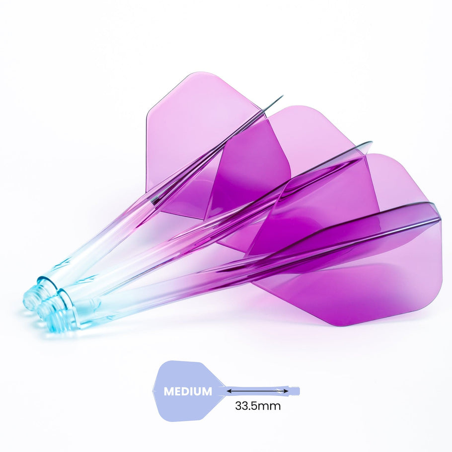 Caliburn SUP Flights - Moulded Flight & Shaft - Standard No6 - Two Tone - Blue and Purple