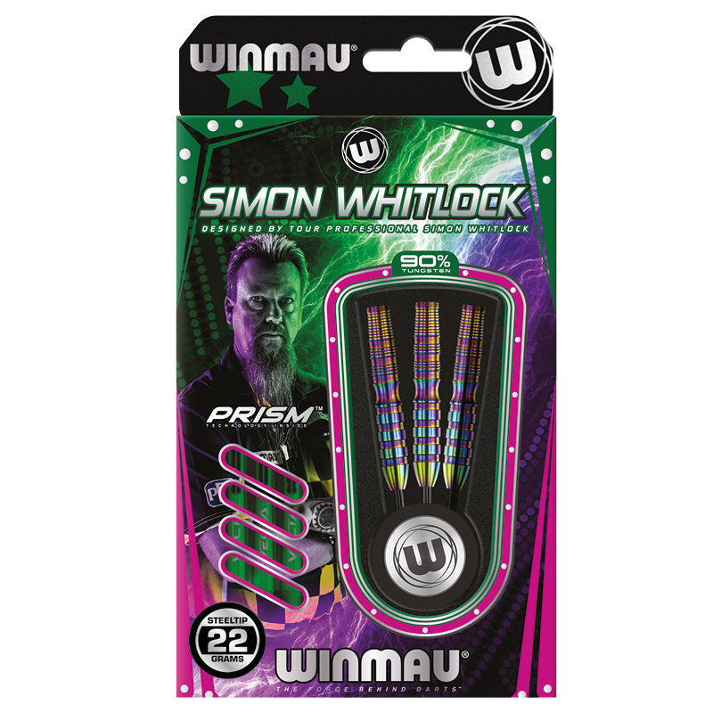 Winmau Simon Whitlock 90% Tungsten World Cup Rainbow SE Edition Steel Tip Darts