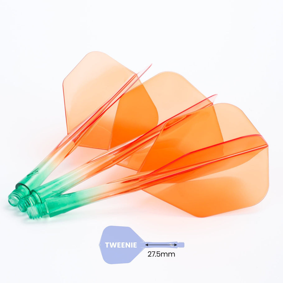 Caliburn SUP Flights - Moulded Flight & Shaft - Standard No6 - Two Tone - Green and Orange