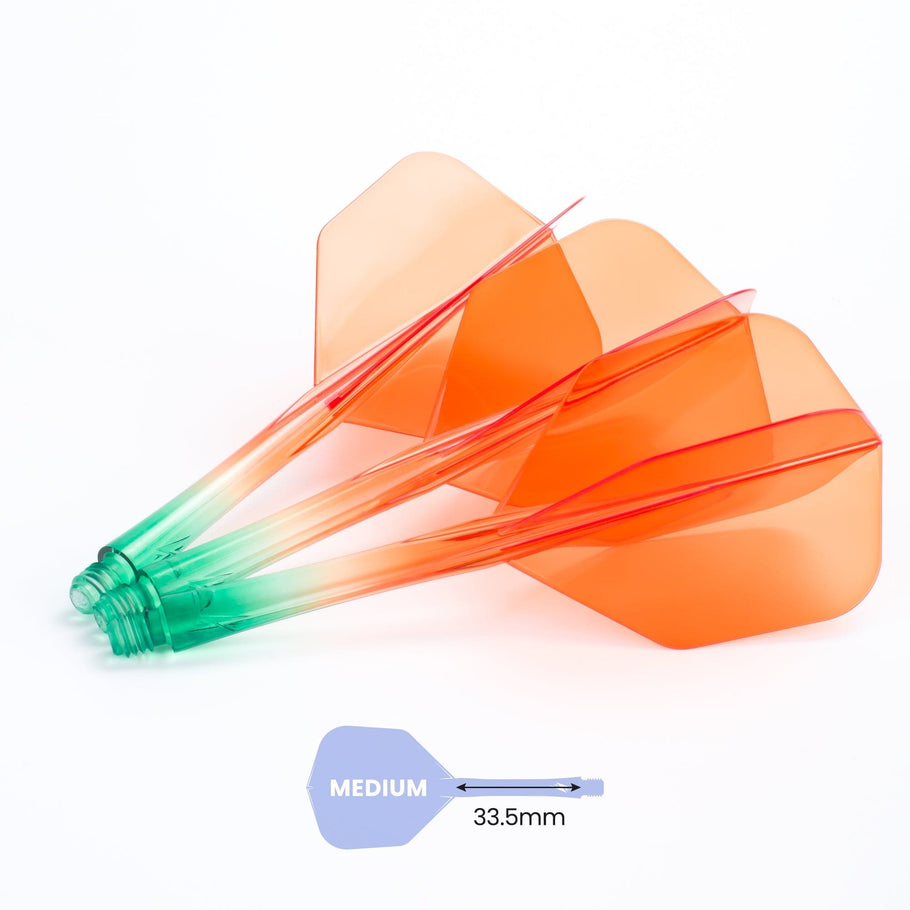 Caliburn SUP Flights - Moulded Flight & Shaft - Standard No6 - Two Tone - Green and Orange