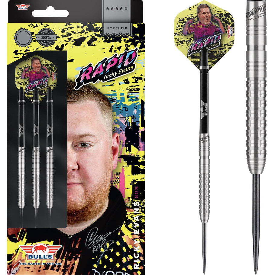 Bulls Ricky Evans Darts (SIGNED) - Steel Tip - 80% - Rapid - Natural